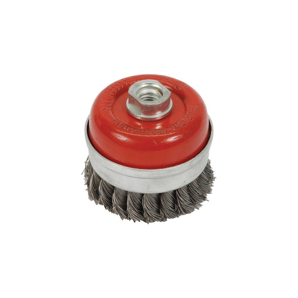 Silverline Angle Grinder 80mm Twist Knot Steel Wire Cup Brush