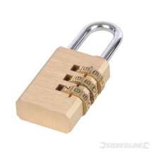 Silverline Combination Padlock Brass 3-digit - 3digit 744867 - combination padlock brass silverline 3digit 744867