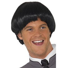 60's Black Mens Bowl Cut Wig - wig 60s black bowl beatles mens fancy dress costume adult swinging smiffys cut fab four