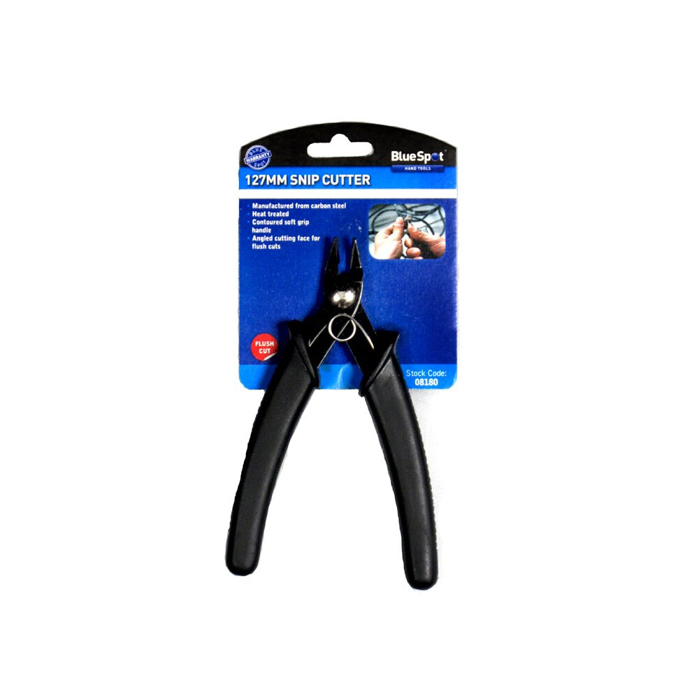 127mm Snip Cutter With Contoured Soft Grip Handle - Small Wire Pliers 5 Side -  cutter small wire snip pliers 5 127mm side