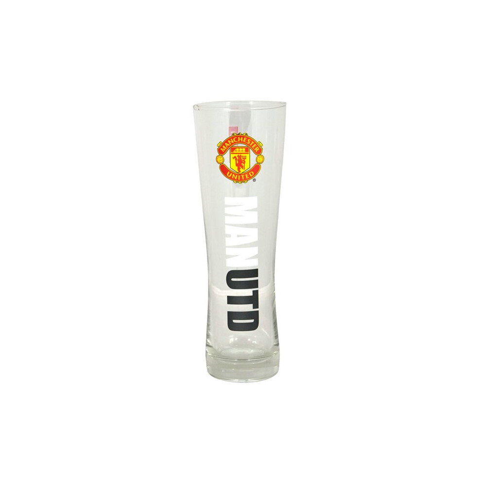 Manchester United Wordmark Crest Peroni Pint Glass - Tall Beer Football -  glass manchester united tall beer peroni pint football official fc