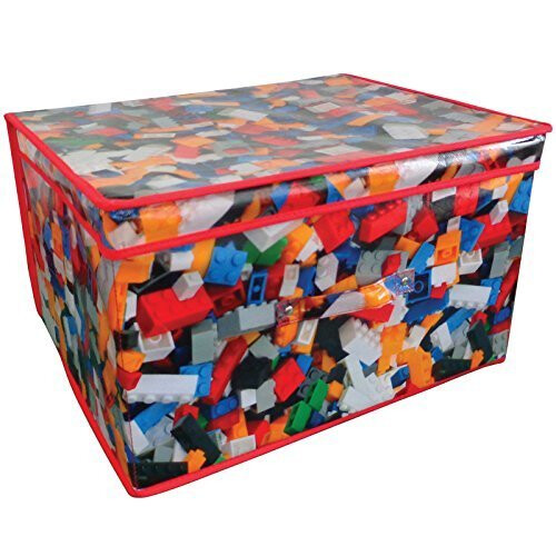 Folding Jumbo Toy Storage Chest 50 X 30 X 40cm Toy Brick Design Bo