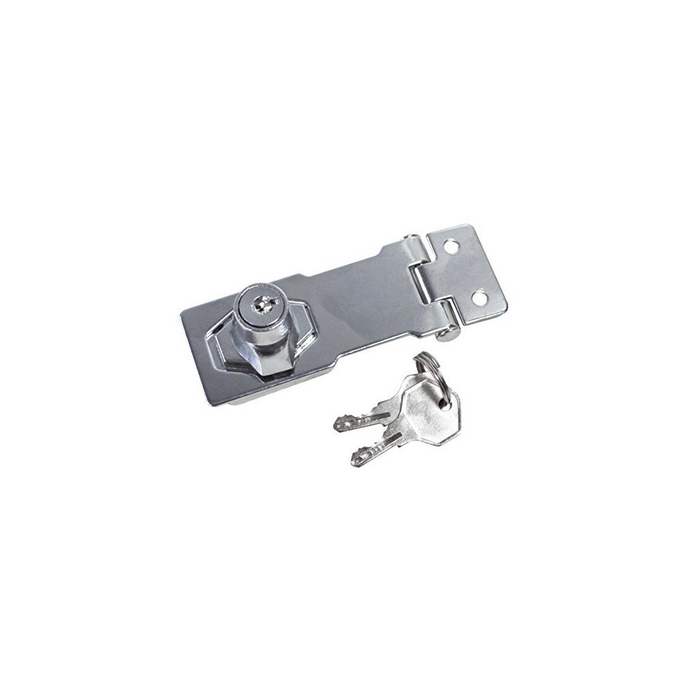 75Mm (3") Self Locking Hasp - Staple Keys 2 3 Screws Integrated Inc Padlock - Hasp Locking Staple Keys Self 2 3 Screws 75Mm Integrated Inc Padlock 5032759044078