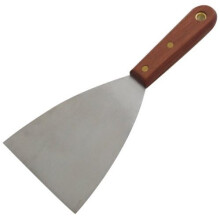 4" Heavy Duty Scraper - Wooden Handle - 4 New Wallpaper Paint Wooden Steel -  heavy duty 4 scraper new wallpaper paint wooden steel