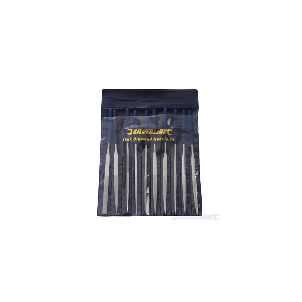 Silverline Diamond Needle File Set 10pce 10pce - 633509 140mm -  needle set diamond file 10pce silverline 633509 140mm