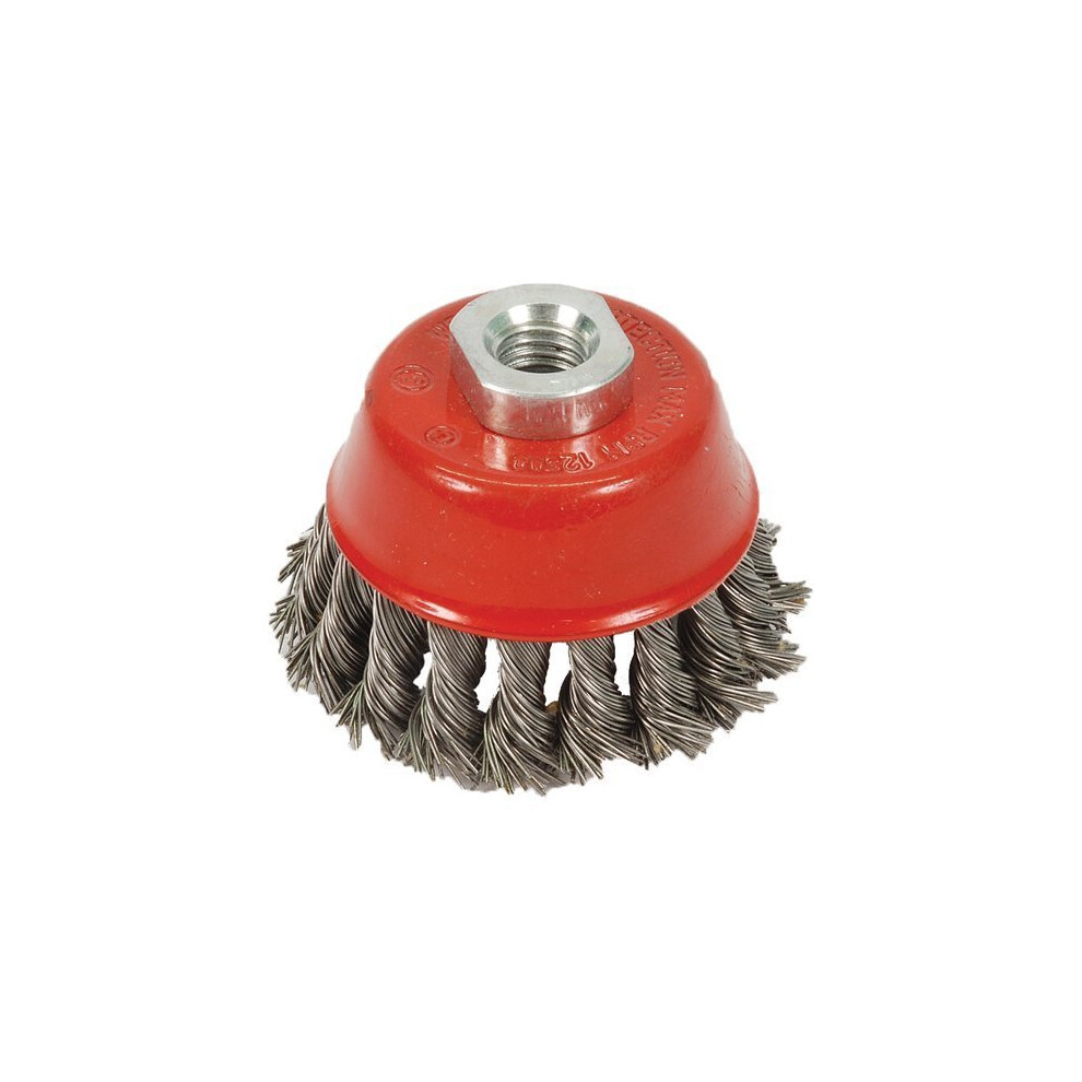 Silverline Angle Grinder 75mm Twist Knot Steel Wire Bowl Cup Brush