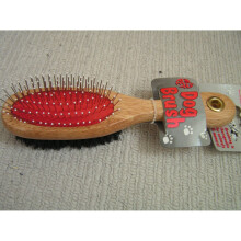 Large Wooden Handle Double Sided Dog Grooming Brush - James & Steel Pet - Double Sided Dog Grooming Brush Large James & Steel Pet Brushing Cleaning