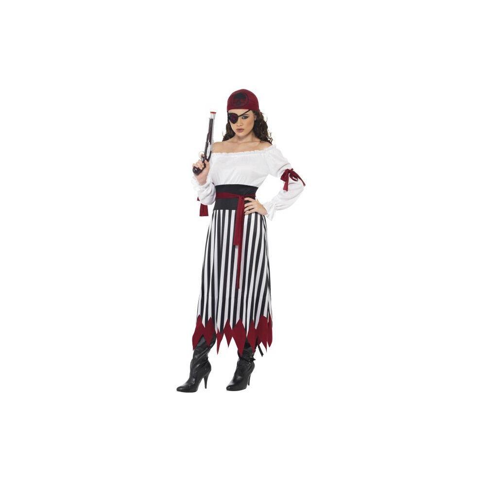 Smiffy's Adult Women's Pirate Lady Costume, Dress With Arms Tied, Belt And