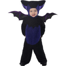 Smiffy's Toddler's Bat Costume, All In One Jumpsuit With Hood & Wings, Ages - bat fancy dress costume halloween toddler child age kids outfit one