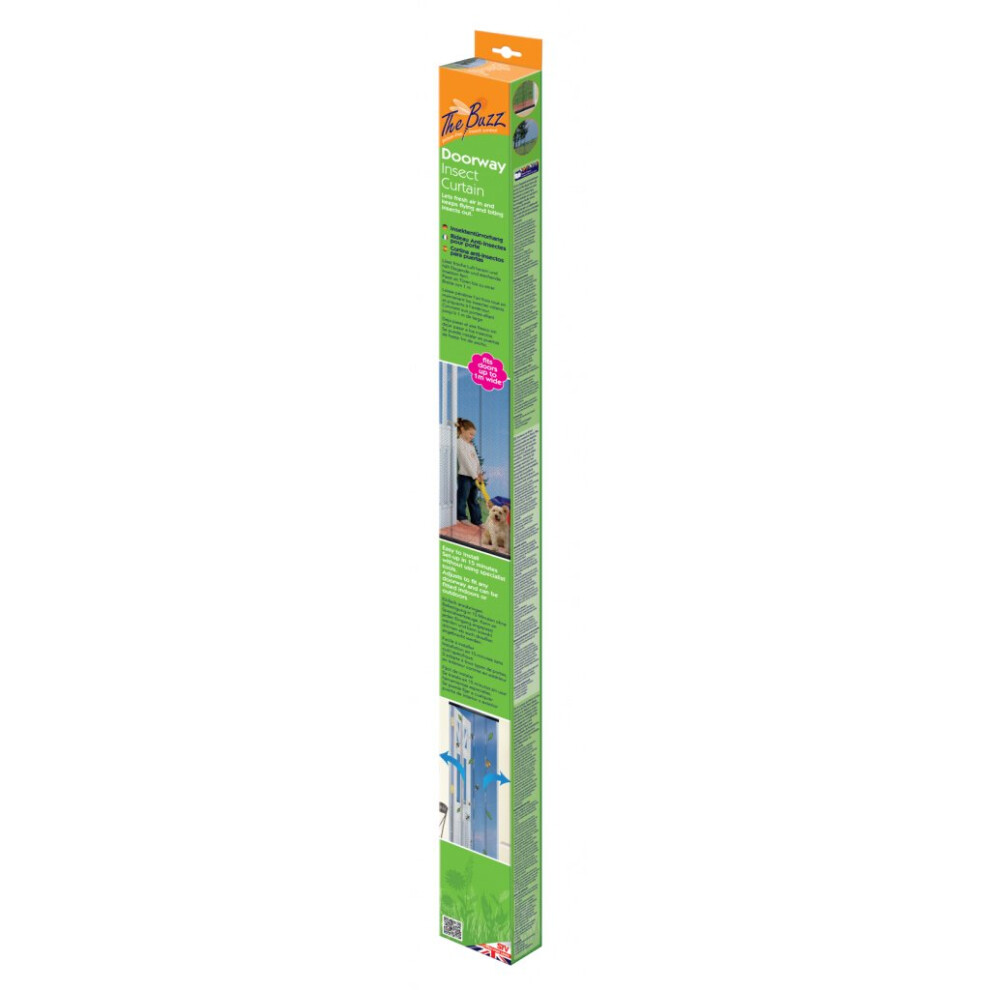 Charcoal Insect Doorway Curtain Buzz Doorway 231 STV231 - Fits Any Door, Indoor/Outdoor, UV-Resistant, Easy Setup 784825
