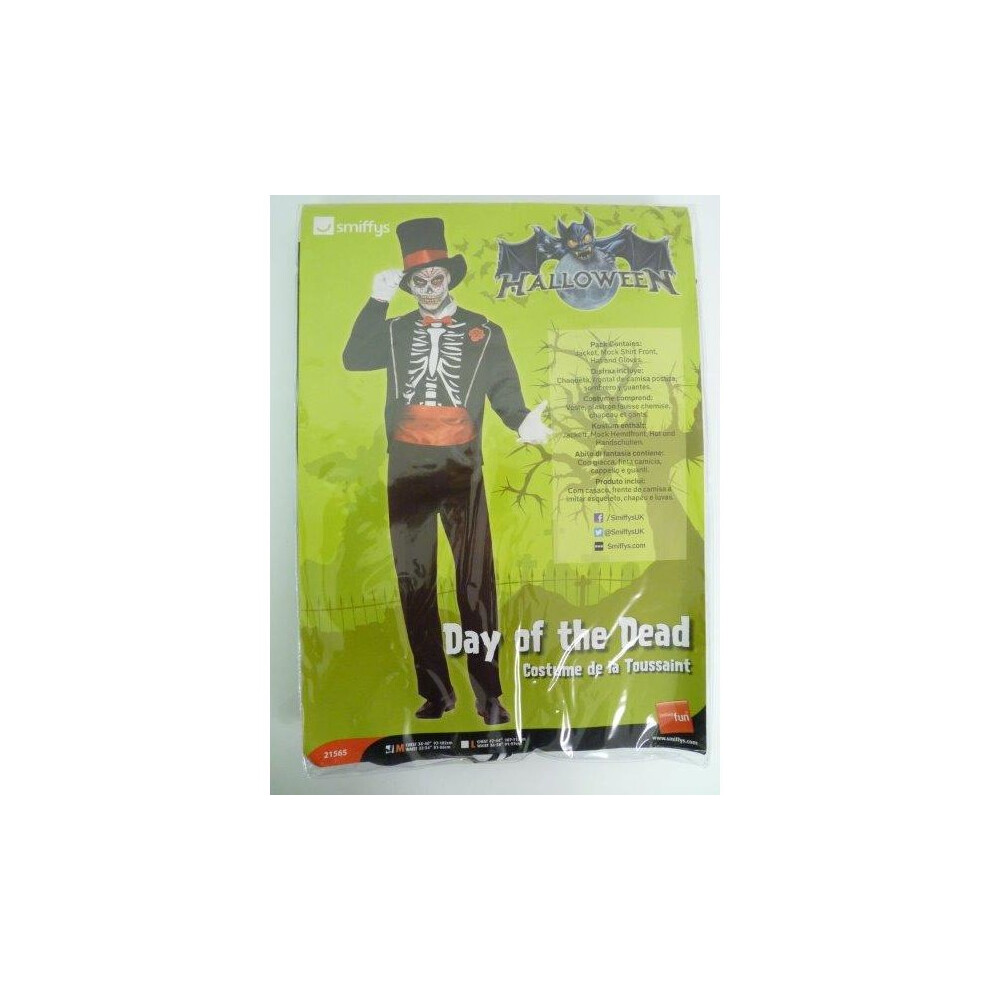 Smiffy's Medium Mens Day Of The Dead Costume - Costume Day Dead Mens Halloween Fancy Dress Skeleton