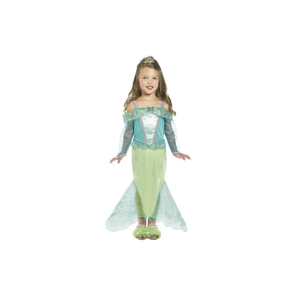 Smiffy's Children's Mermaid Princess Costume, Dress With Sleeves, Ages 4-6, -