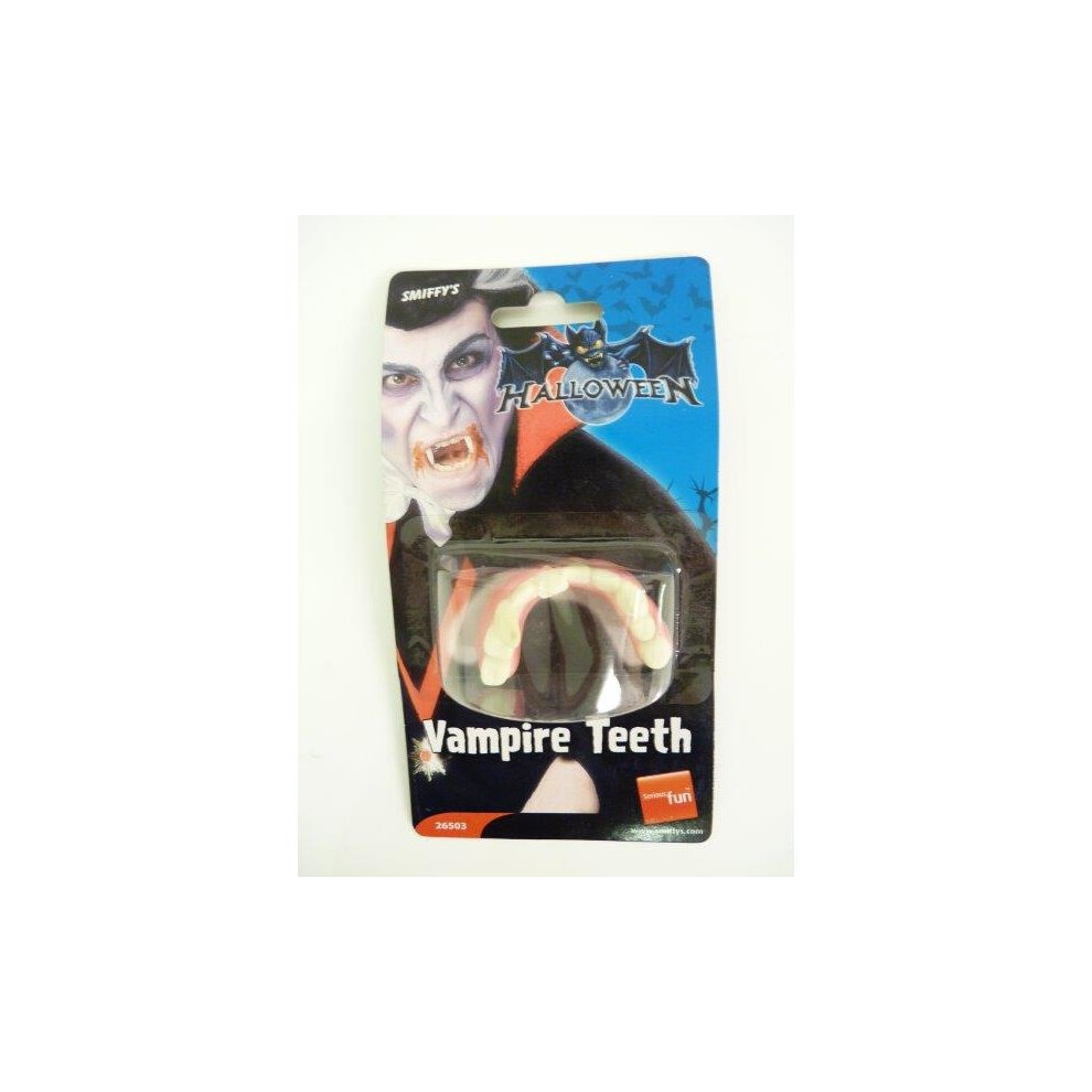 Smiffy's Halloween Horror Vampire Teeth - Teeth Vampire Horror Halloween Vinyl Fancy Dress Fangs Soft Dracula Costume Unisex Accessory Fake