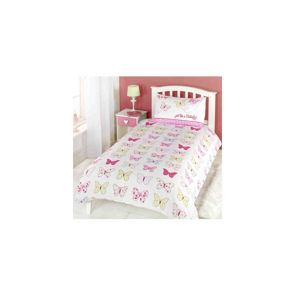Fly Up High Single Duvet Set - Cover Girls Butter Bedding Childrens Quilt -  duvet cover fly up high girls butterfly set single bedding childrens
