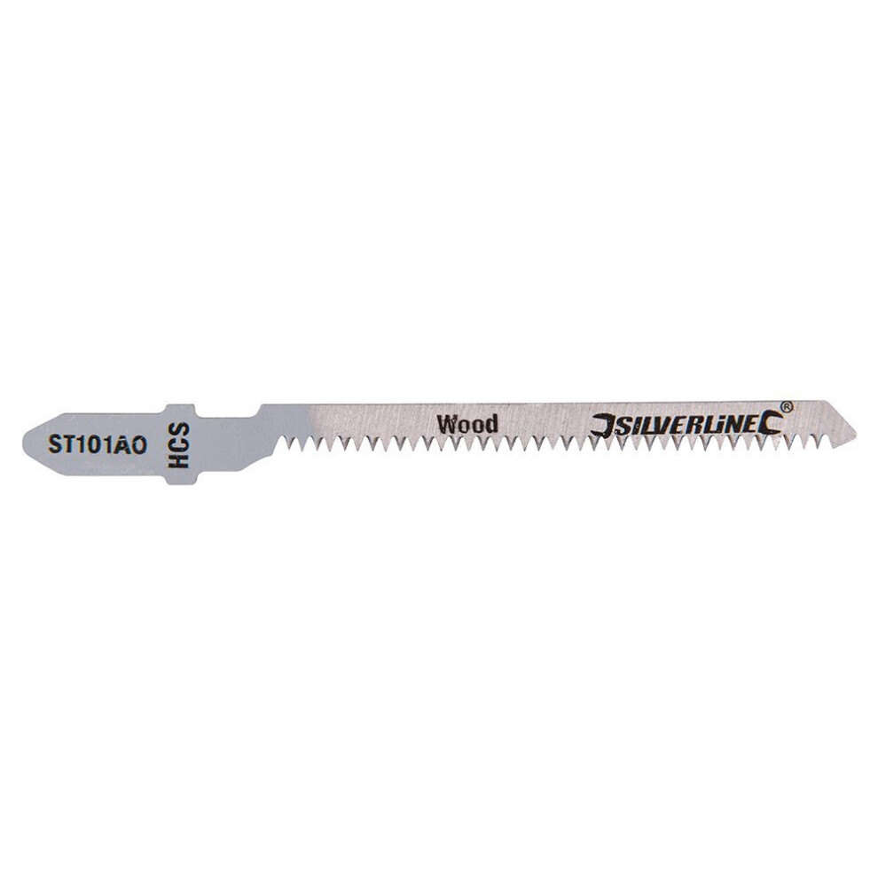 50mm Pack Of 5 Wood Jigsaw Blades - Silverline St101a0 5pk 228049 -  jigsaw blades silverline st101a0 wood 5pk 228049