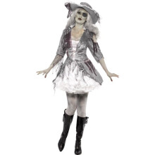 Smiffy's Women's Ghost Ship Pirate Treasure Costume, Dress And Hat, Ghost Ship, - ghost ship pirate costume dress fancy halloween ladies treasure