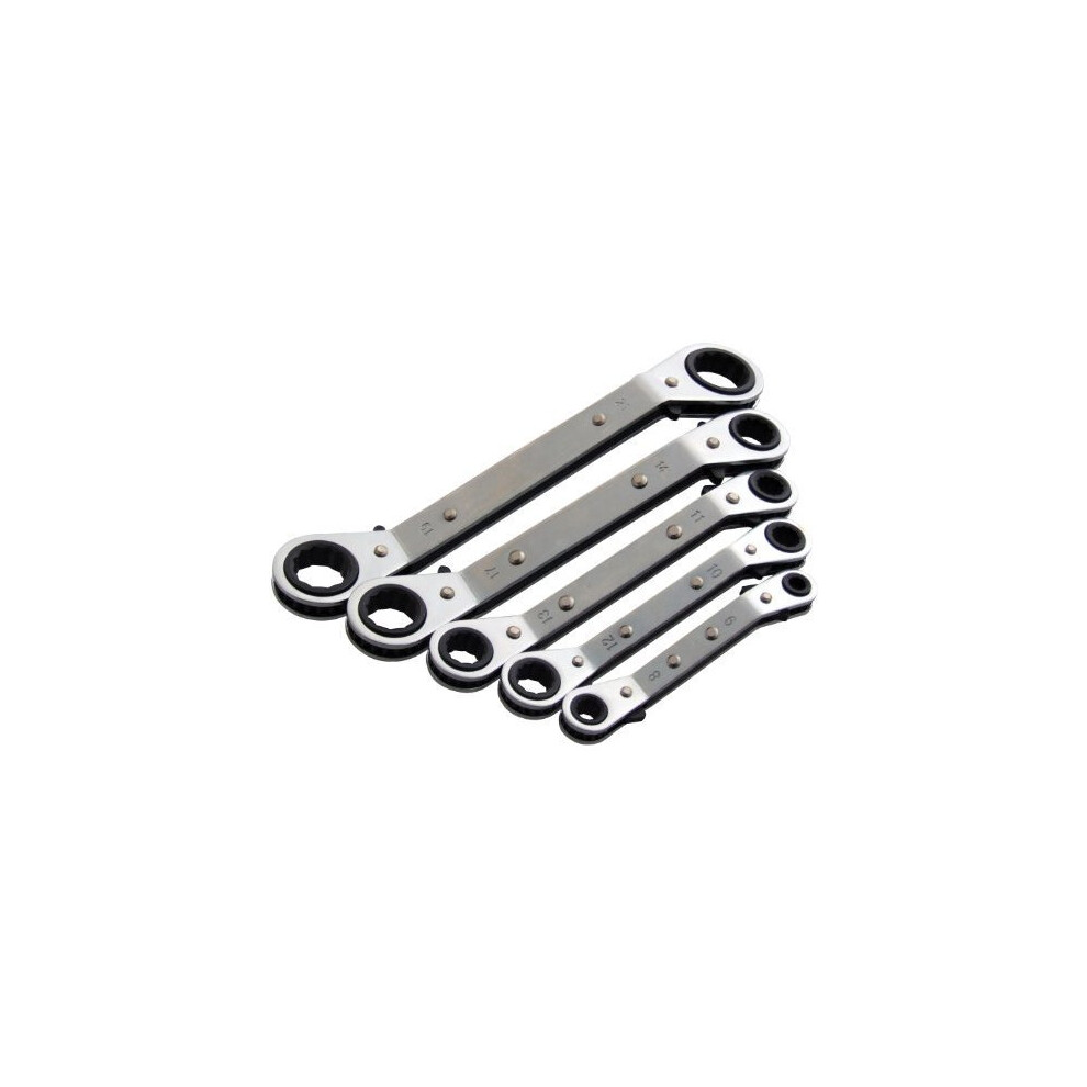Amtech 5Pc Offset Ring Ratchet Spanner Set - 5 Pieces Metric Wrench - Ratchet Spanner Offset Ring 5 Pieces Metric Wrench 5Pc