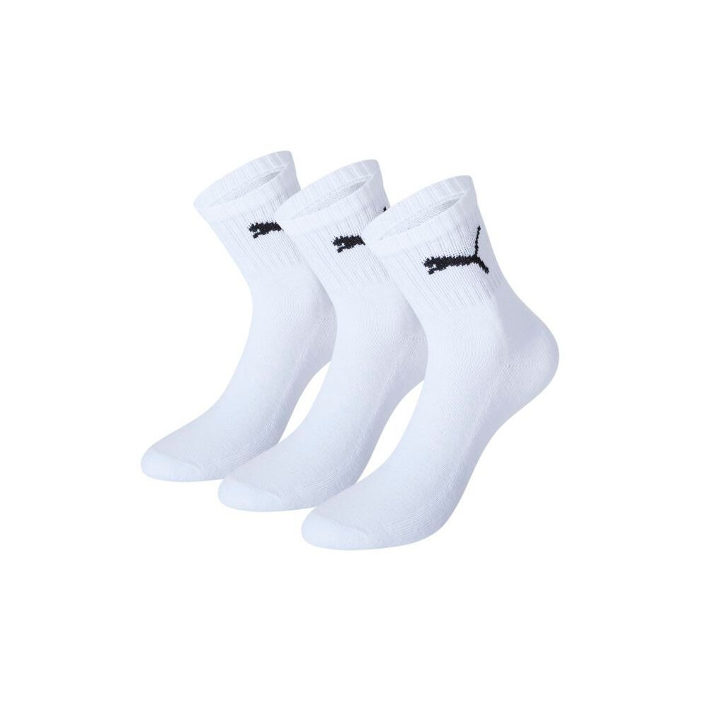 Uk 6-8 White Pack Of 3 Puma Short Crew Socks - Pairs Shorts Unisex -  socks puma crew short 3 pairs pack white shorts unisex