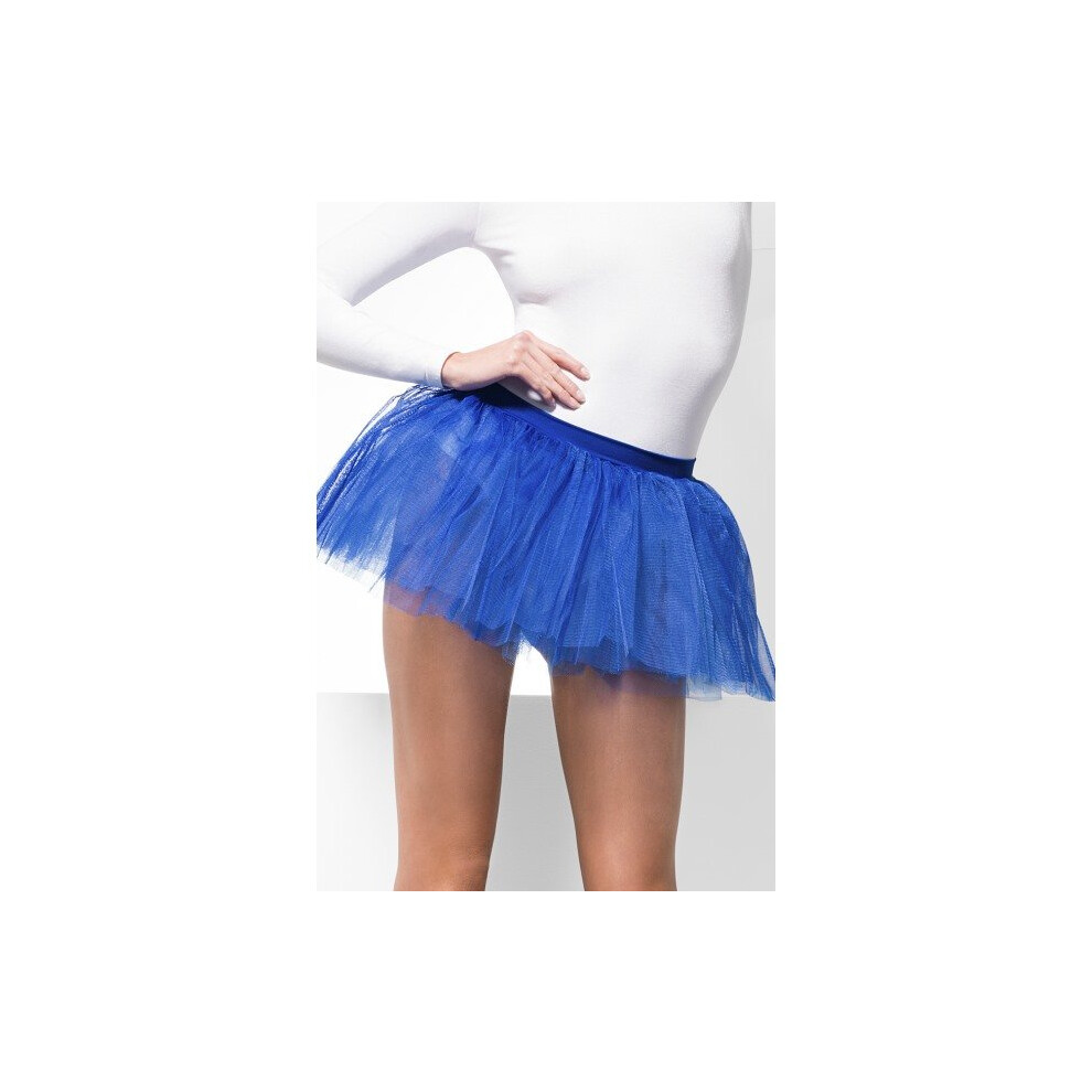 30cm Blue Tutu Underskirt -  tutu underskirt blue adult smiffys fancy dress womens ladies accessory 80s neon