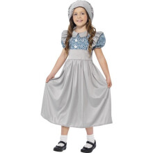 Smiffy's Children's Victorian School Girl Costume, Dress & Hat, Ages 10-12, -