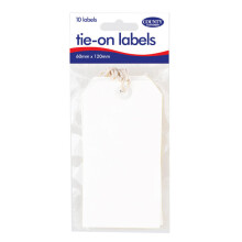 County Stationery Tie On Labels - White 10 X 12 Packs - county stationery tie labels white pack 10