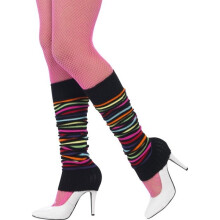 Women's black and multi-colored striped leggings