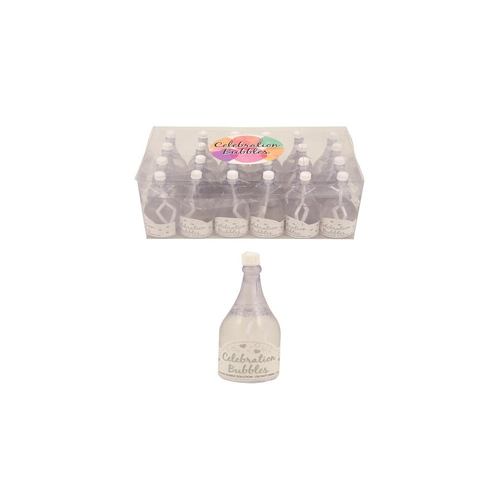 Henbrandt Bubble Bottle With Wand -  wedding 24 white table decoration wand bubbles champagne bottle 1 12 48 72 96 celebration bottles favours