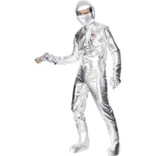 Smiffy's Adult Men's Spaceman Costume, Jumpsuit, Hood, Gloves And Boot Covers, -