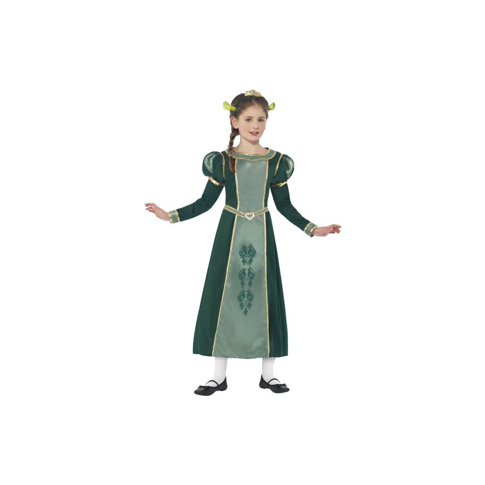 Smiffy's Children's Shrek Princess Fiona Costume, Dress, Tiara Headband & Ears, Green/Gold