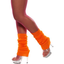 Neon Orange Ladies Legwarmers - neon orange leg fancy dress warmers legwarmers accessory adult smiffys costume 80s 1980s