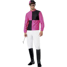 Smiffy's Adult Men's Jockey Costume, Top, Trousers, Bootcovers, Hat And -