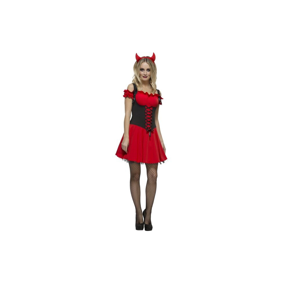 Smiffy's Adult Women's Fever Wicked Devil Costume, Dress, Attached Underskirt - Devil Dress Fever Fancy Costume Wicked Halloween Adult Womens Sexy Not,Specified