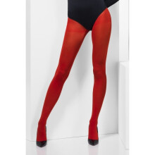Red Opaque Tights -  tights opaque red fancy dress ladies accessory womens smiffys