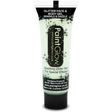 10ml White Glitter Face & Body Gel - Paintglow Sparkle Make Up Festival Gels - glitter body face gel paintglow sparkle make up festival white gels