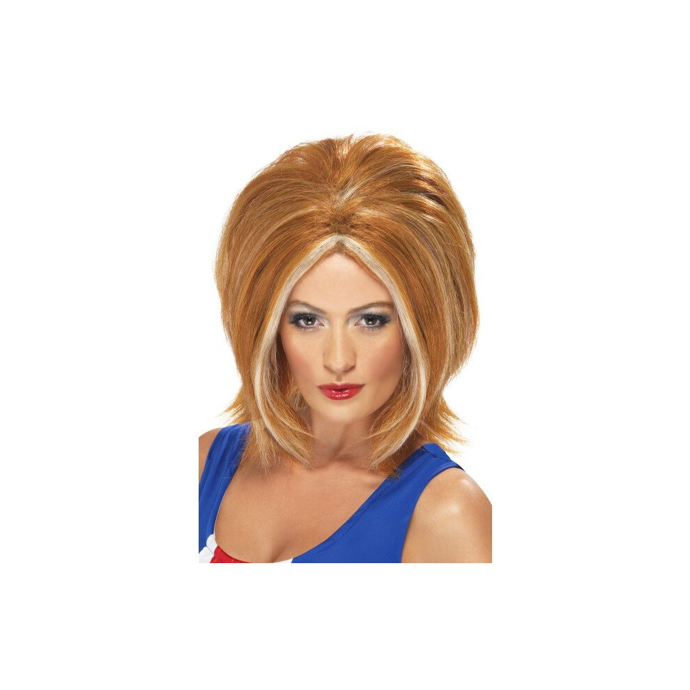 Smiffy's One Size Women's Girl Power Ginger Wig With Blonde Streaks. -  wig ginger girl power spice smiffys 90s dress ladies fancy blonde girls