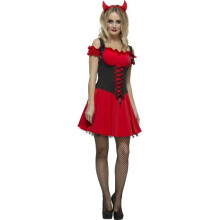 Smiffy's Adult Women's Fever Wicked Devil Costume, Dress, Attached Underskirt -