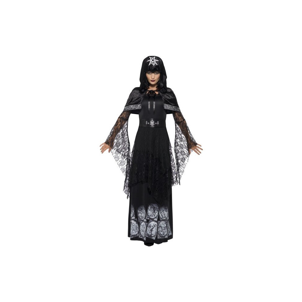 Smiffy's Women's Black Magic Mistress Costume, Dress, Belt And Cape, Legends Of -  costume magic fancy dress black mistress halloween ladies womens
