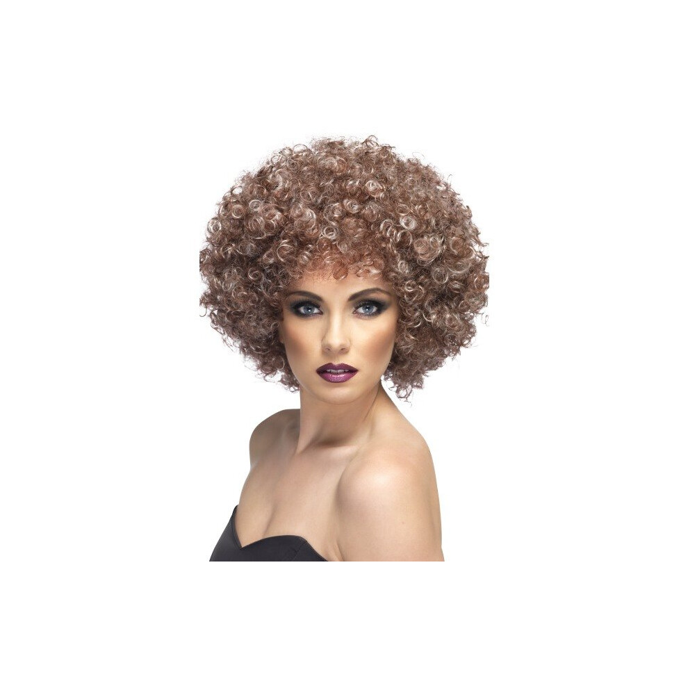 Smiffy's Natural Afro Wig - Afro Wig Natural 1970S Fancy Dress Disco Blonde Brown