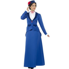 Smiffy's 46753l Blue Victorian Nanny Costume - victorian costume nanny fancy dress ladies mary book week adults day teacher