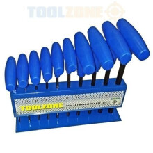 Toolzone 10pc Af T Handle Hex Keys Set Hx016 - Piece Crv Imperial Steel Rack -  af t handle hex set toolzone 10pc keys hx016 piece crv imperial steel