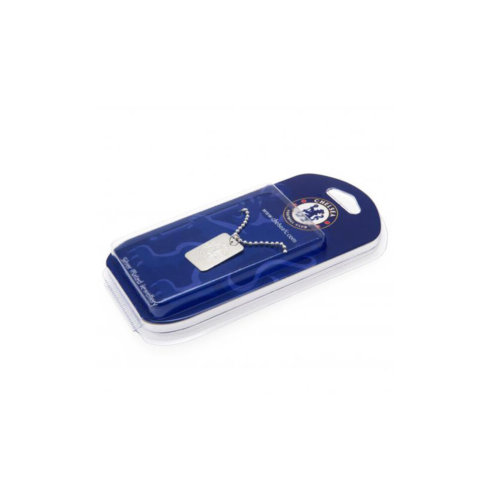 Chelsea Silver Plated Dog Tag And Chain - Fc Official Football Licensed Gift New -  chelsea silver dog tag chain plated fc official football licensed