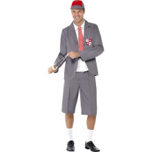 Smiffy's Men's School Boy Costume, Blazer, Shirt Front & Tie, Shorts & Cap, - costume fancy dress school mens boy uniform adult geek nerd schoolboy