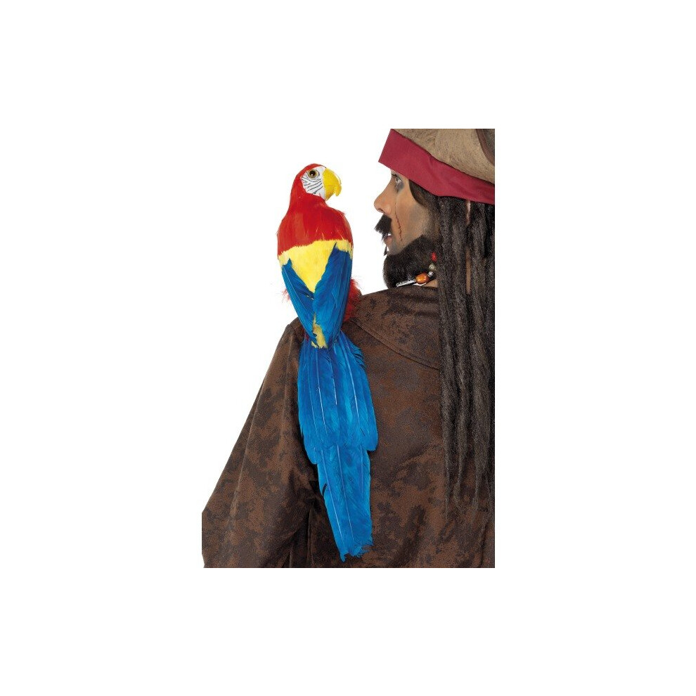 Smiffy's 50cm Parrot With Elastic Holder - Pirate Fancy Dress Costume Accessory -  parrot pirate fancy dress costume accessory 50cm smiffys 20