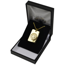 Leicester City F.c. Gold Plated Dog Tag & Chain Official Merchandise - Fc -  leicester city gold plated dog tag chain fc official football