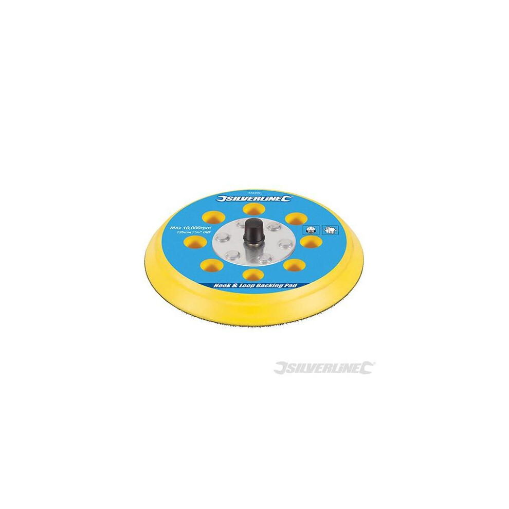 Silverline Hook & Loop Backing Pad - 125mm 516 Unf 432202 -  hook loop backing pad silverline 125mm 516 unf 432202