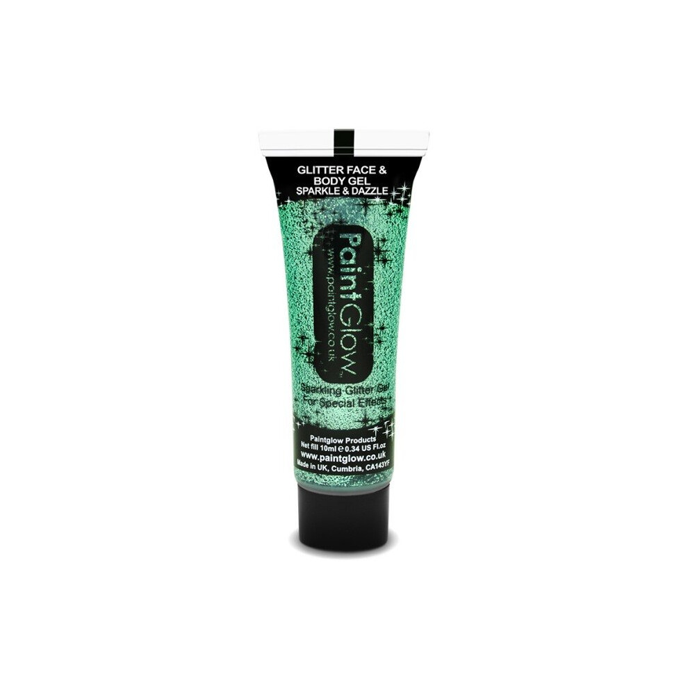 10ml Teal Glitter Face & Body Gel - Paintglow Sparkle Make Up Festival Gels -  body glitter face gel paintglow sparkle make up festival gels