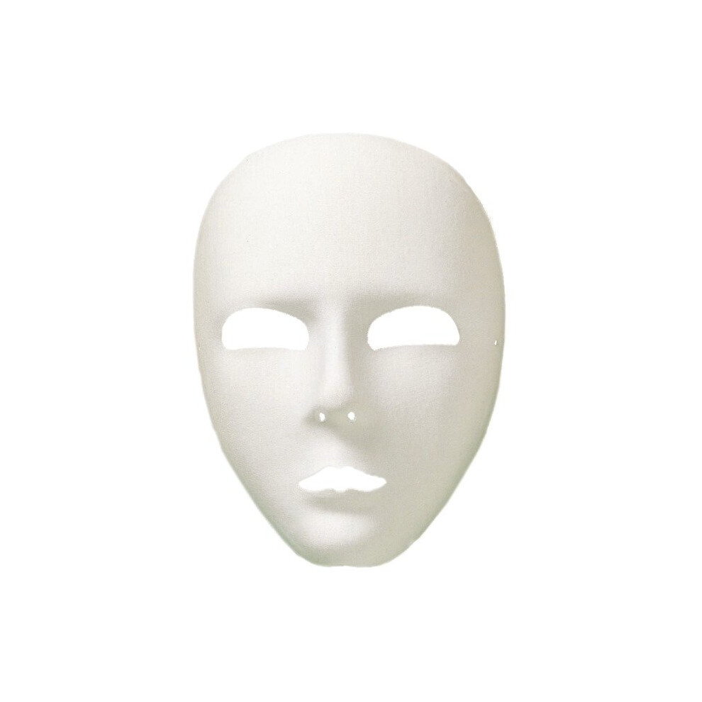 White Face Mask -  full face viso eyemask white smiffys unisex large