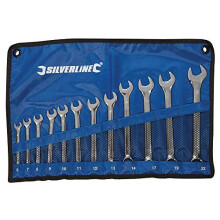 Silverline Combination Spanner Set 12pce 6 - 22mm - 633799 6 -  spanner set combination silverline 633799 12pce 22mm 622mm