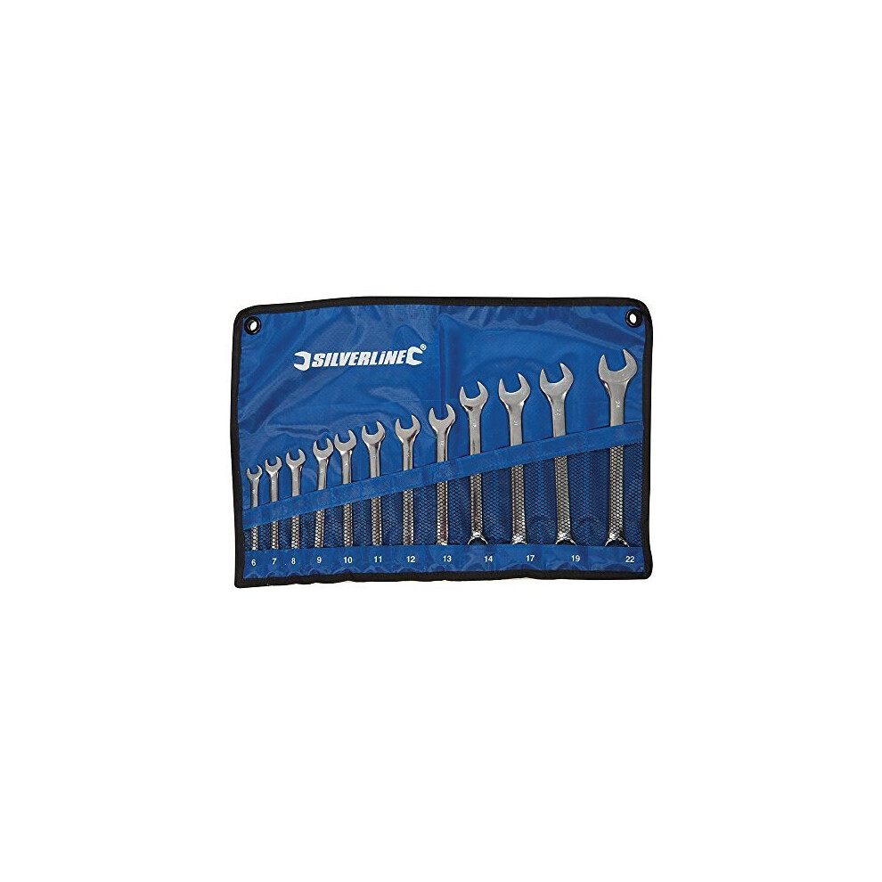 Silverline Combination Spanner Set 12pce 6 - 22mm - 633799 6 -  spanner set combination silverline 633799 12pce 22mm 622mm