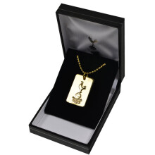 Tottenham Hotspur F.c. Gold Plated Dog Tag & Chain - Fc Football Official Gift -  gold plated tottenham dog tag chain hotspur fc football official